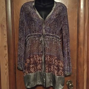 Johnny Was Tunic Sz. S Empire Waist V Neck Floral